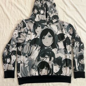 Anime Graphic unisex anime-themed pullover hoodie size medium